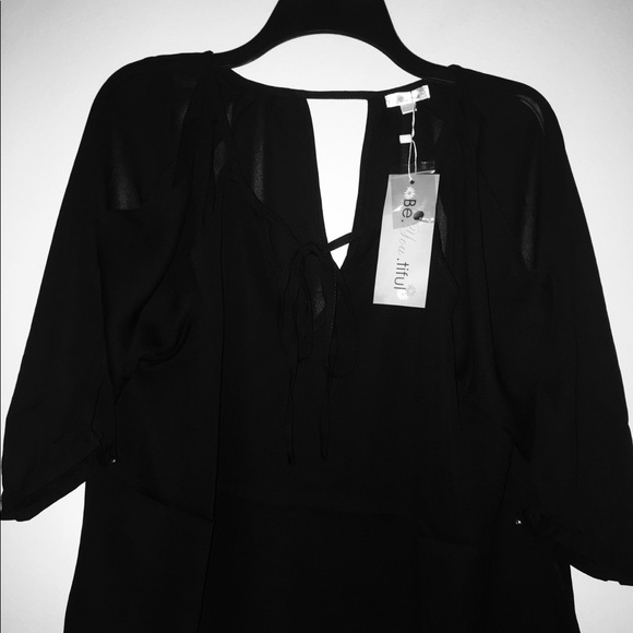 Black Open Shoulder Blouse - Picture 4 of 4